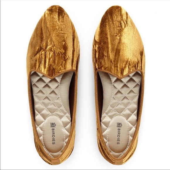 Birdies Shoes - BIRDIES | The Heron in Textured Amber Smoking Flats | New | 6.5